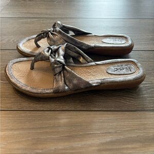 b.o.c. Metallic Bronze Knotted Thong Sandals
